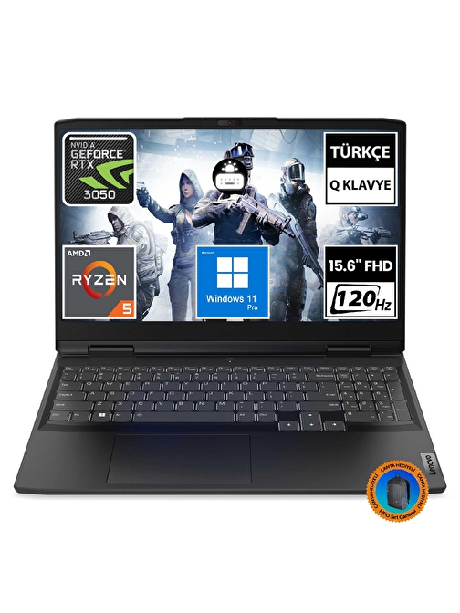 Lenovo IdeaPad Gaming 3 82SB00X4TX16 Ryzen5 6600H 16GB 512SSD RTX3050 15.6" FullHD W11P Taşınabilir Bilgisayar-CNT017