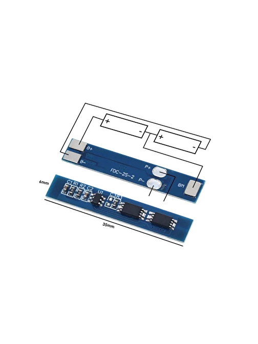 Pil Şarj Koruma Kartı Bms 18650 Lityum 2s 3a