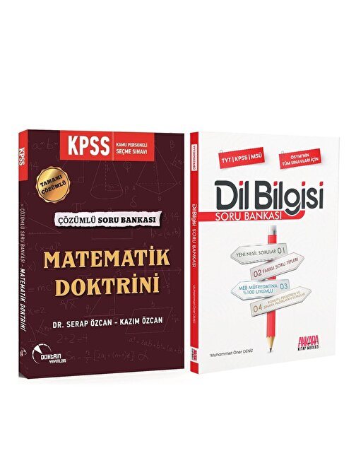 Doktrin KPSS Matematik ve AKM Dil Bilgisi Soru Bankası Seti 2 Kitap