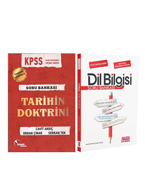 Doktrin KPSS Tarih ve AKM Dil Bilgisi Soru Bankası Seti 2 Kitap