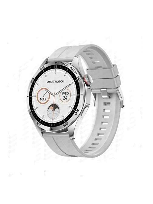 Global Watch GT4 Amoled Ekran Android İos HarmonyOs Uyumlu 3 Kordonlu Akıllı Saat Gümüş WNE0909