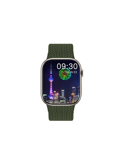 Global Watch HK9 Pro Plus Amoled Ekran Android İos HarmonyOs Uyumlu Akıllı Saat Yeşil WNE0919