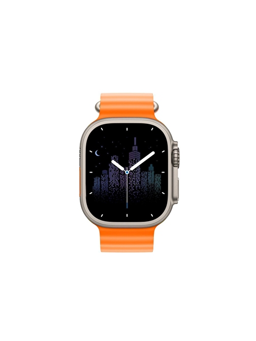 Global 2023 Watch 8 Pro Max Amoled Ekran Android İos Uyumlu Akıllı Saat Turuncu WNE0922