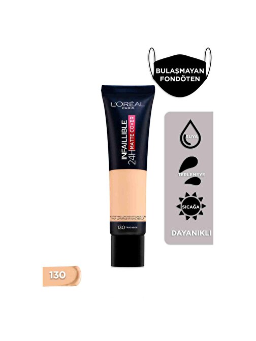 L'Oréal Paris Infaillible 24H Matte Cover Yüksek Kapatıcı Fondöten - 130 True Beige