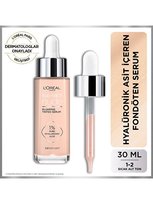 L'Oréal Paris True Match Nude Fondöten Serum 1-2 Rosy Light