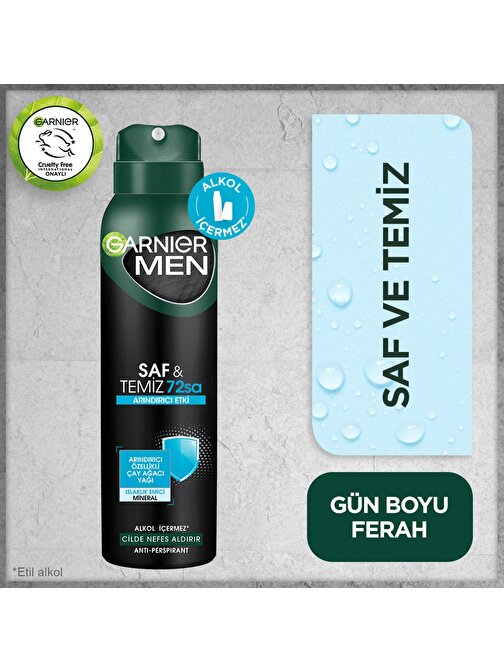 Garnier Men Saf ve Temiz Aerosol 150 ML Sprey