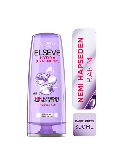 L'Oréal Paris Elseve Hydra [Hyaluronic] Nemi Hapseden Saç Bakım Kremi 390ml