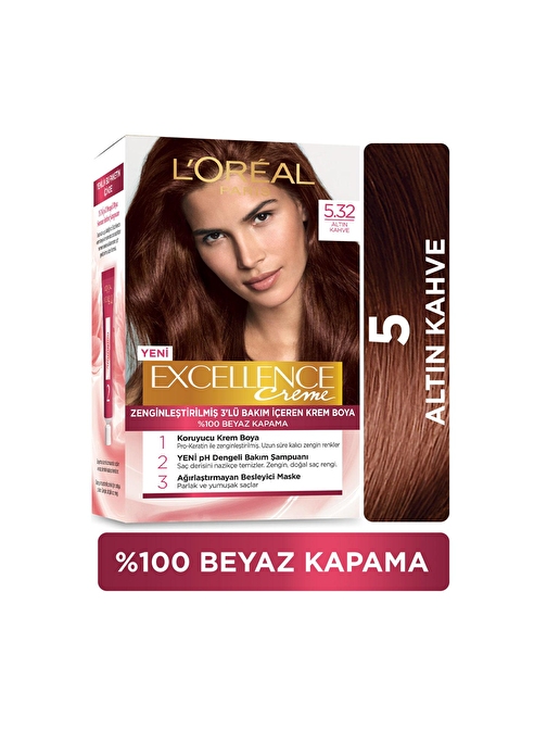 L'Oréal Paris Excellence Creme Saç Boyası - 5.32 Altın Kahve