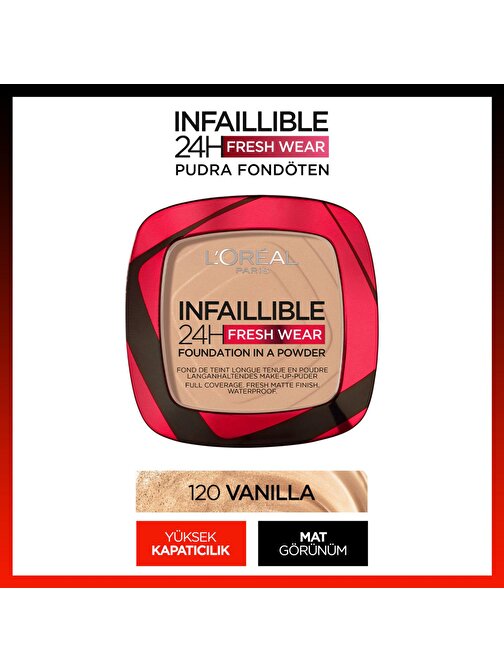 L'Oréal Paris Infaillible 24H Fresh Wear Pudra Fondöten 120 Vanilla