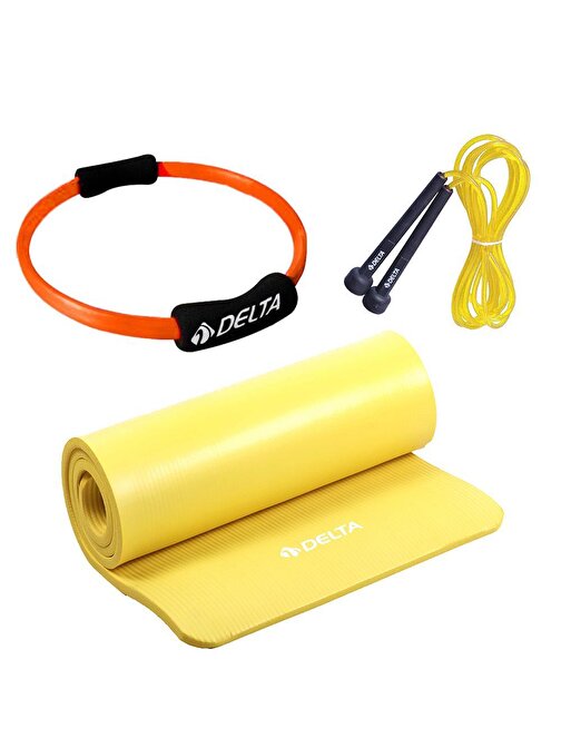 Delta 15 mm Pilates Minderi 35 cm Pilates Çemberi Atlama İpi Seti