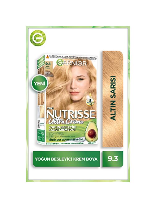 Garnier Nutrisse Yoğun Besleyici Kalıcı Krem Saç Boyası 9.3 Altın Sarısı