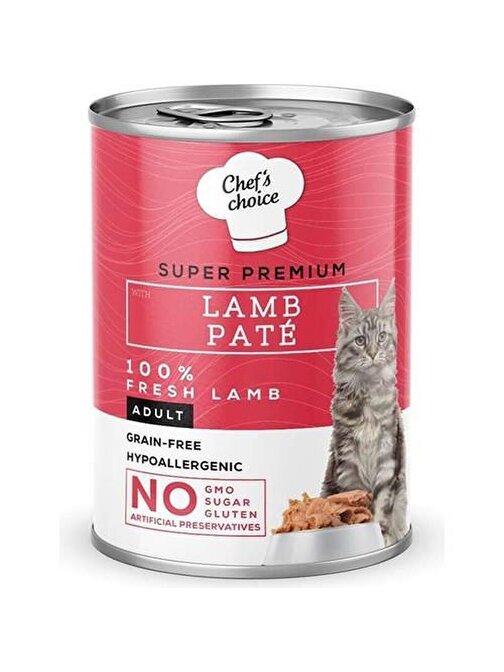 New Chefs Choice Lamb Pate Cats Kuzulu Kedi Yaş Mama 400 Gr