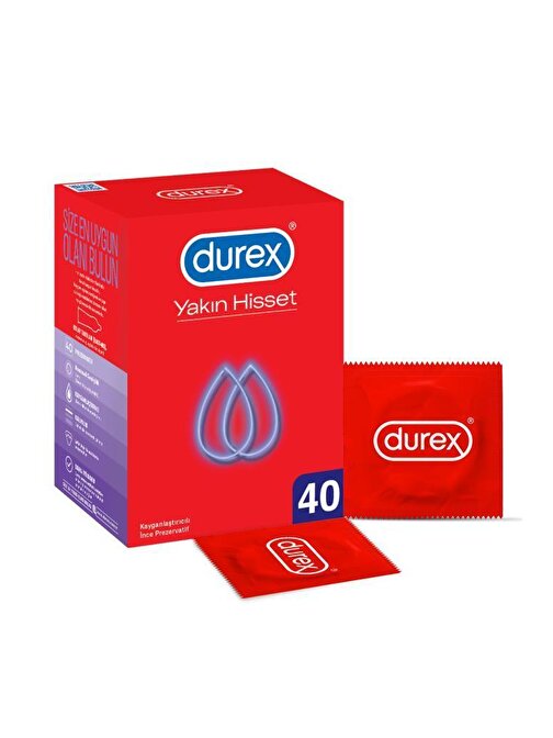 Durex Yakın Hisset 40'lı İnce Prezervatif Ekonomik Avantaj Paket