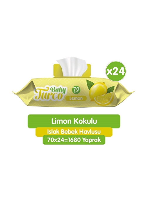 Baby Turco Limon Kokulu Islak Bebek Havlusu 24 x 70 Adet