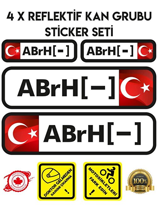 TR AB rH - Reflektif Kan Grubu Seti Sticker Çınar Extreme 