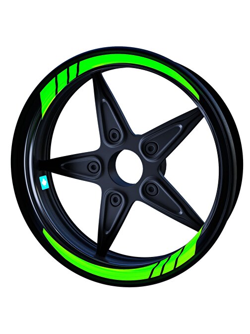 Floresan Yeşil Moto GP İç Jant Şeridi Sticker Çınar Extreme 