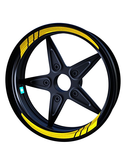 Moto GP Reflektif Sarı İç Jant Şeridi Sticker Çınar Extreme 