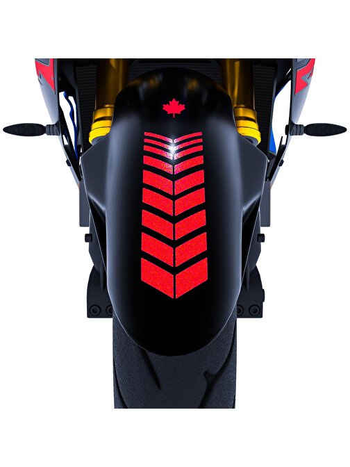 2 Adet Sport Motosiklet Çamurluk Reflektif Kırmızı Kask Sticker Çınar Extreme 