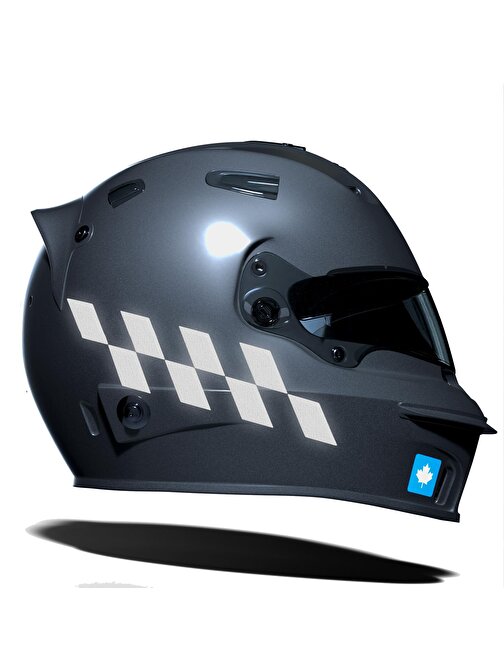 Reflektif Gri Damalı Kask Motosiklet Sticker Takımı Çınar Extreme 