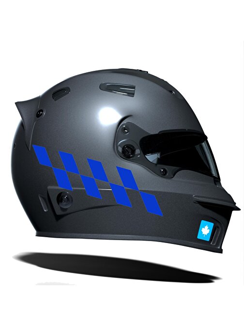 Azur Mavi Damalı Kask Motosiklet Sticker Takımı Çınar Extreme 