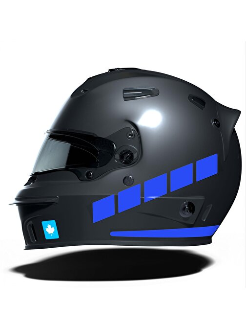 Şerit Tasarımlı Azur Mavi Motosiklet Kask Sticker Çınar Extreme 