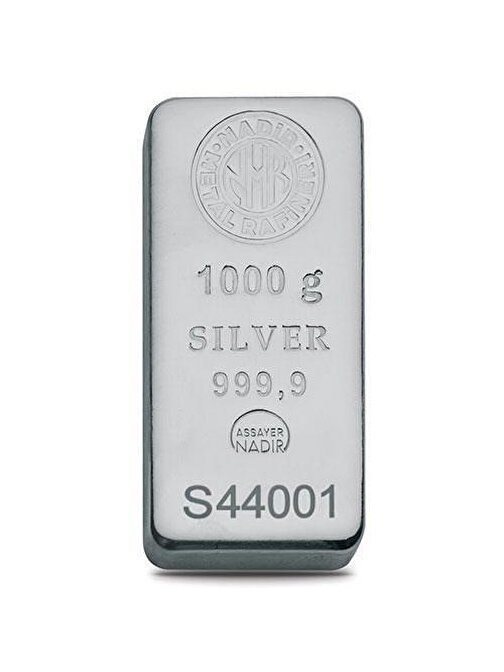 Nadir 1000 Gram Sertifikalı Külçe Gümüş (999.9)