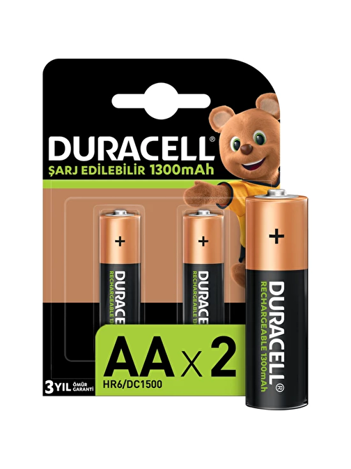 DURACELL 1300 MAH ŞARJLI KALEM PİL 2Lİ