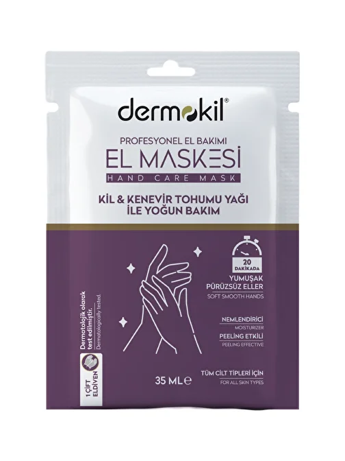 Dermokil Kil ve Kenevir Yağlı Peeling Etkili El Maskesi 35 ml