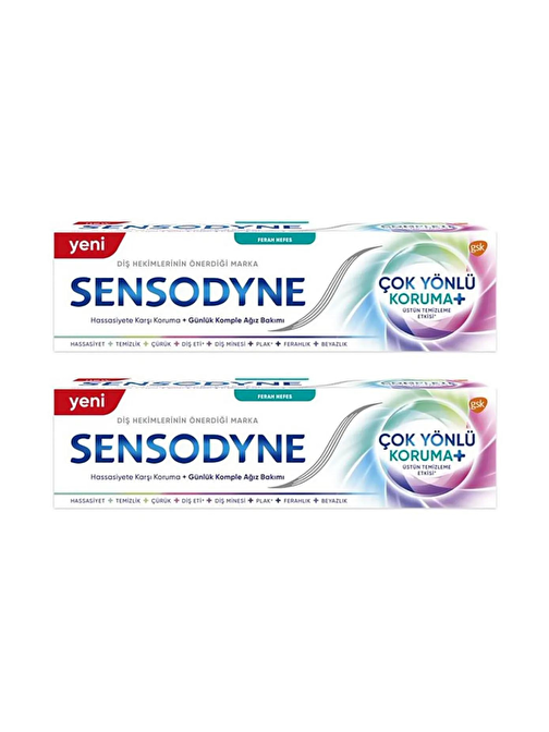 Sensodyne Çok Yönlü Koruma Diş Macunu 2x75 ml Üstün Temizleme