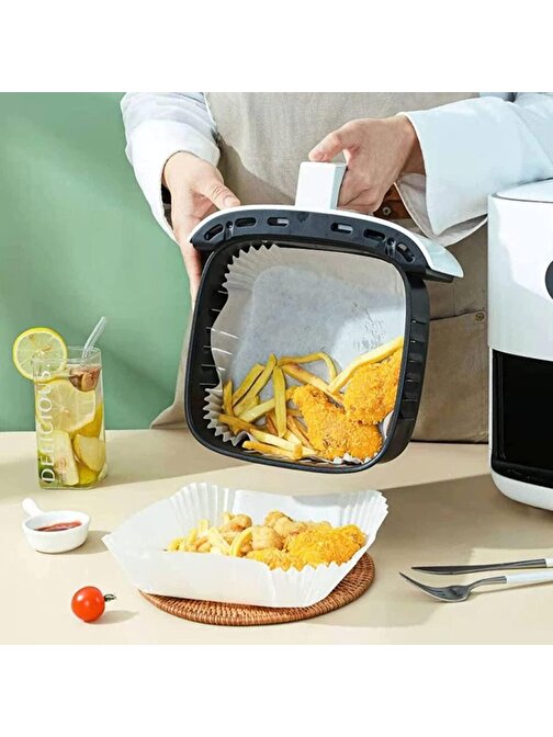 Air Fryer Pişirme Kağıdı Tek Kullanımlık Hava Fritöz Yağ Geçirmez 50 Adet (3877)