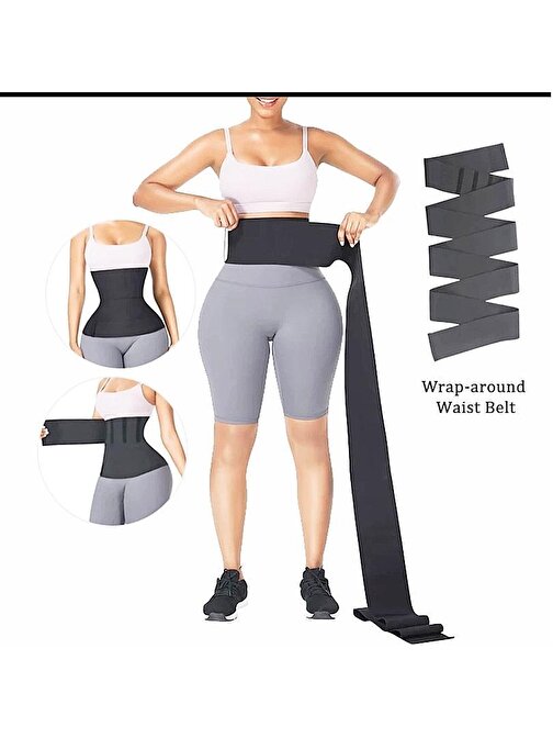 Waist Trainer İnceltici Zayıflatıcı Kum Saati 4m Sarma Bel Korse (3877)