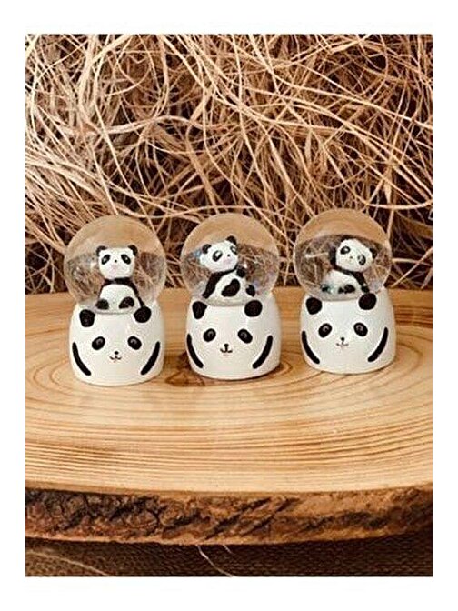 Küçük Boy Panda Kar Küresi Işıklı 6.5 cm