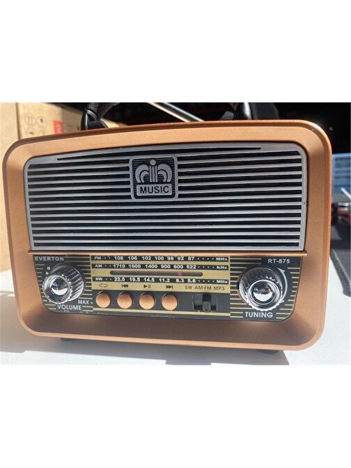 Everton Rt-875 Bluetooth Fm-Usb-Tf-Aux Şarjlı Nostaljik Radyo