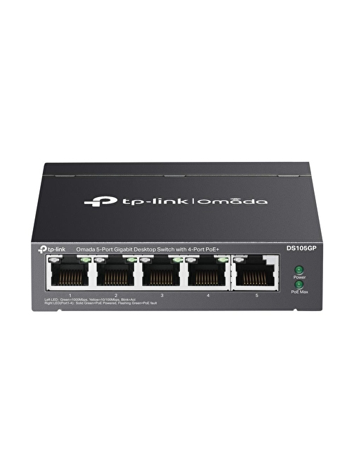 Tp-Link DS105GP 5 Port 10-100-1000 Poe+ Switch Çelik Kasa Rack Mount