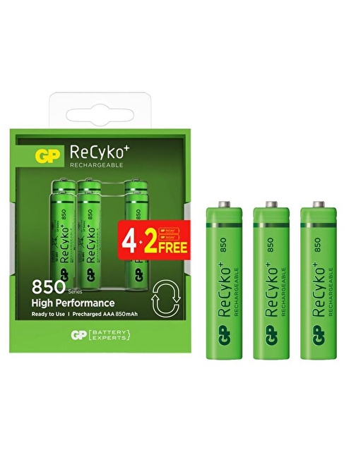 GP RECYKO 800 MAH ŞARJLI İNCE KALEM PİL (4+2 6LI PAKET FİYAT)