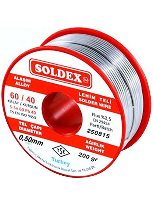 SOLDEX 0.50MM 200 GRAM İNCE LEHİM SN60 PB40