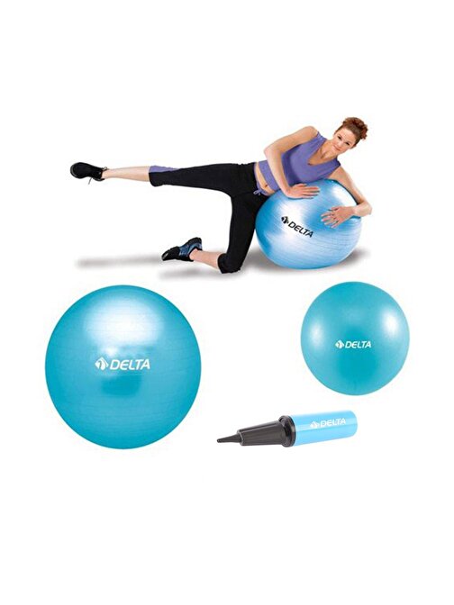 Delta 65 cm Pilates Topu 25 cm Mini Denge Topu Ve Pompası Seti