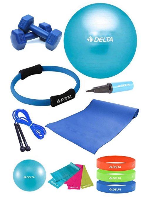 Delta 4 MM Minderli PTS Turkuaz Full Pilates Seti ( 65 cm - 20 cm )