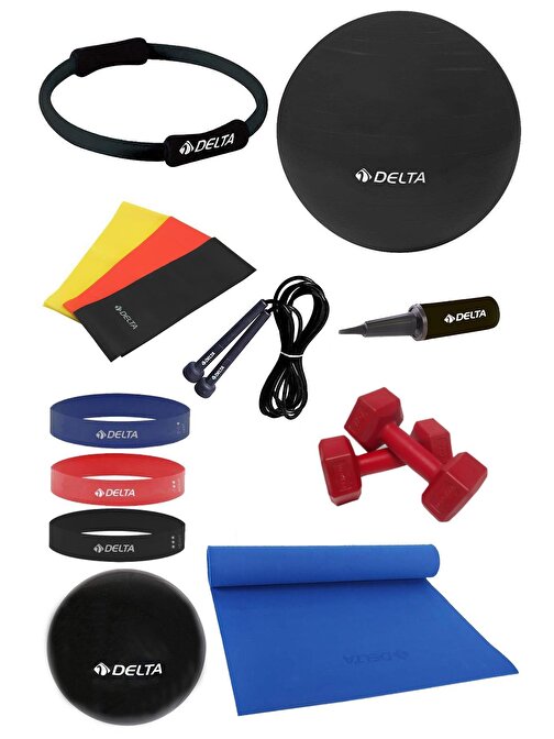 Delta 4 MM Minderli PSS Siyah Full Pilates Seti ( 65 cm - 20 cm )