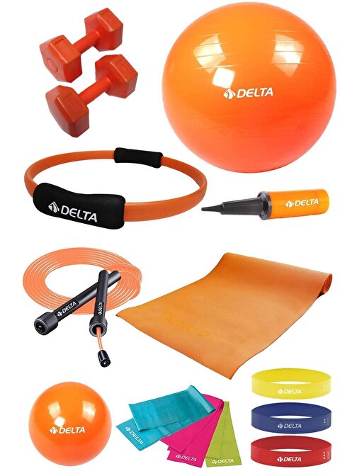 Delta 4 MM Minderli PTCS Turuncu Full Pilates Seti ( 55 cm - 20 cm )