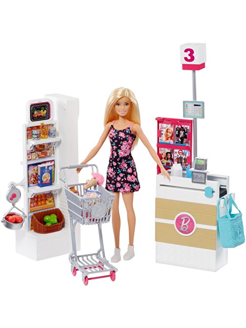 Barbie Süpermarkette Oyun Seti FRP01 