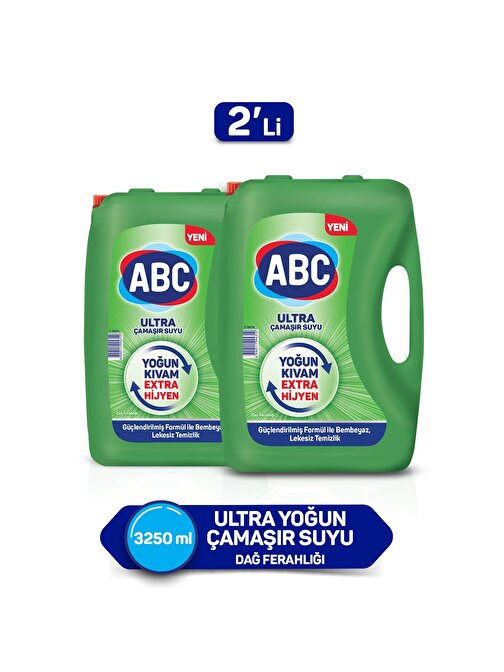ABC Ultra Çamaşır Suyu 3,25 lt 2'li Paket