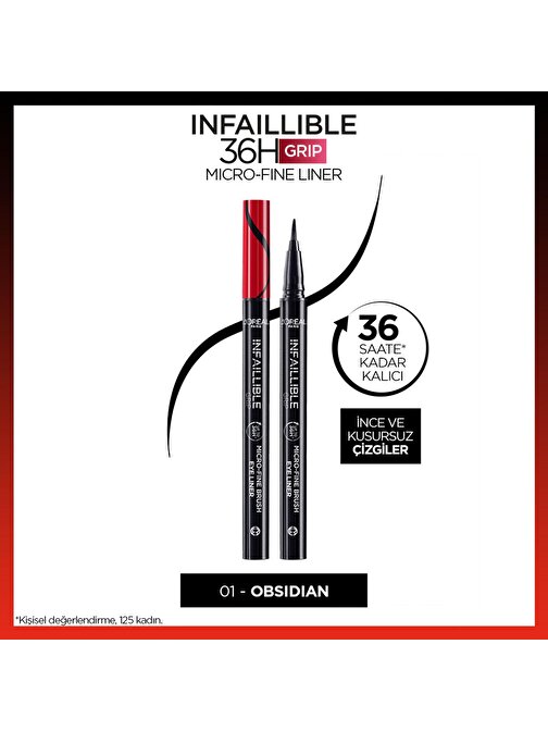 L'Oréal Paris Infaillible 36H Grip Micro Fine Eyeliner 01 Obsidian - Siyah