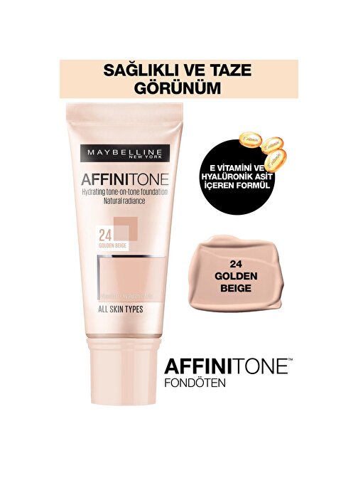 Maybelline New York Affinitone  Fondöten - 24 Golden Beige