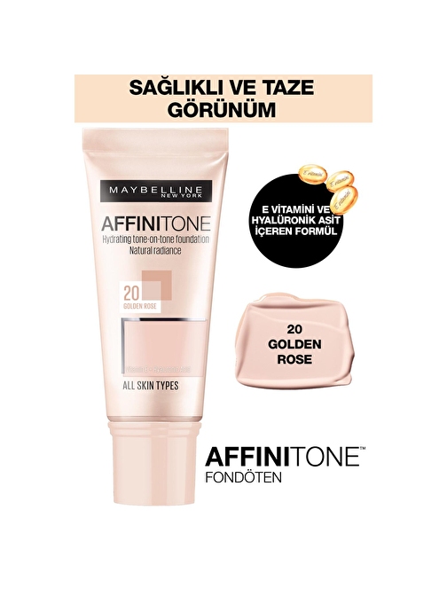 Maybelline New York Affinitone  Fondöten - 20 Golden Rose