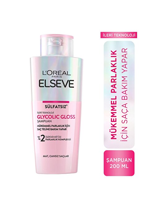 L'Oréal Paris Elseve Glycolic Gloss Mükemmel Parlaklık için Bakım Yapan Şampuan 200ml