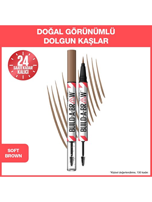 Maybelline New York Build a Brow 2in1 Kaş Kalemi ve Jeli Soft Brown