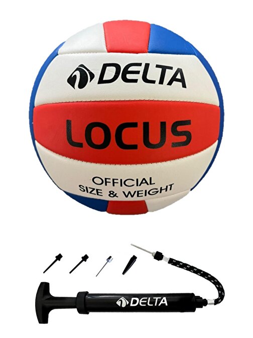 Delta Locus Voleybol Topu + Çok Fonksiyonlu Top Şişirme Pompası