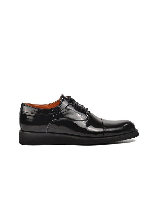 Ayakmod Premium 02944 Siyah Rugan Hakiki Deri Erkek Klasik Ayakkabı