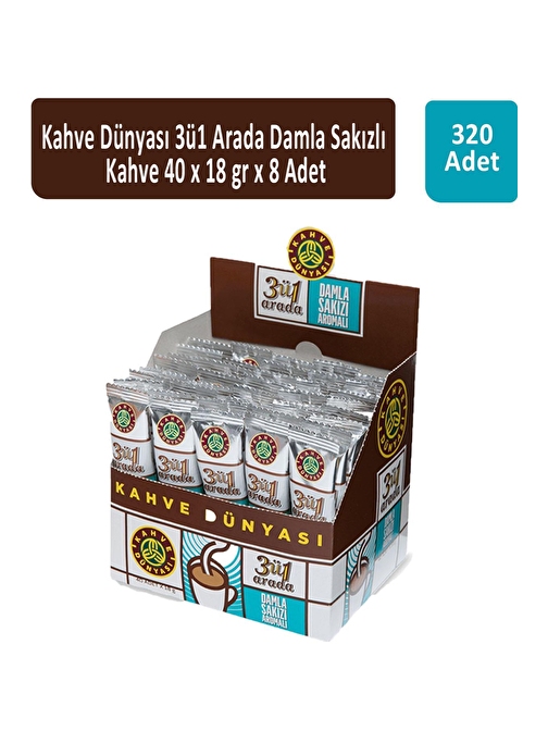 Kahve Dünyası 3ü1 Arada Damla Sakızlı 40 x 18 gr x 8 Adet